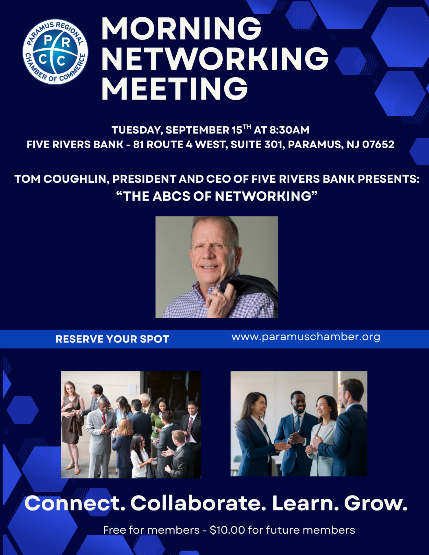 Monthly Morning Meeting with Speaker Tom Coughlin, President and CEO of Five Rivers Bank